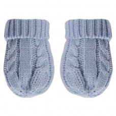 BM12-B: Blue Cable Knit Mittens